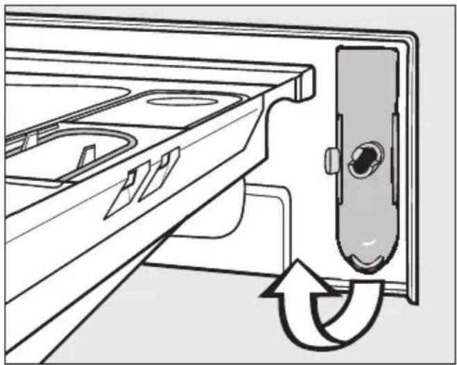 MIELE W 3253 NDS - Öppna luckan vid igensatt avlopp och/eller strömavbrott - 1