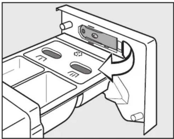 MIELE W 1747 WPS - Öppna luckan vid igensatt avlopp och/eller strömavbrott - 1