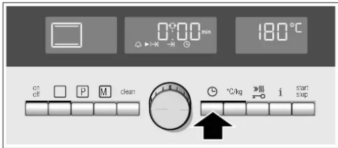 0:00 min 180°C on off P M clean °C/kg i start stop