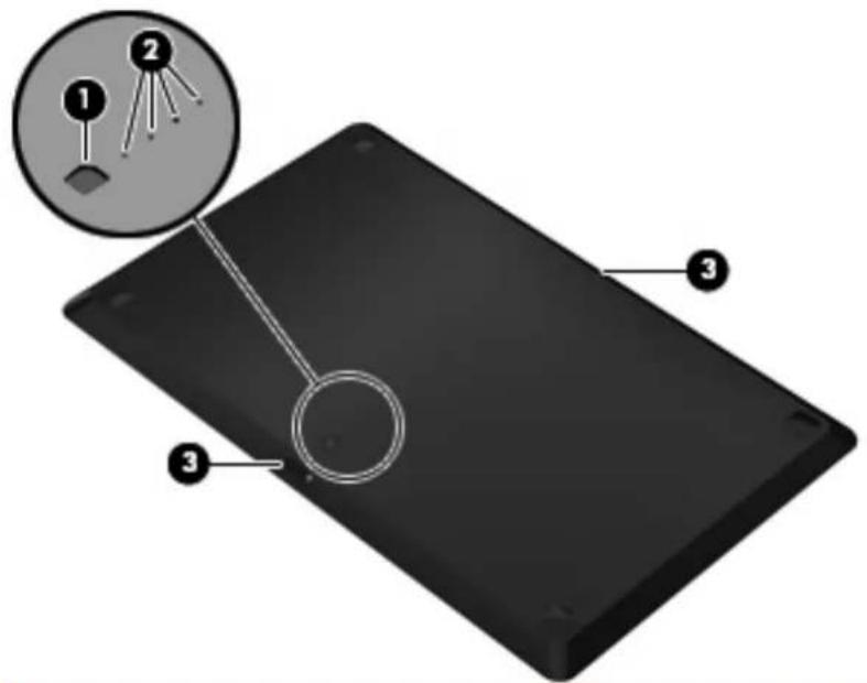 HP Envy 17-1000 - Identifiera tillbehörsbatteriets komponenter - 1