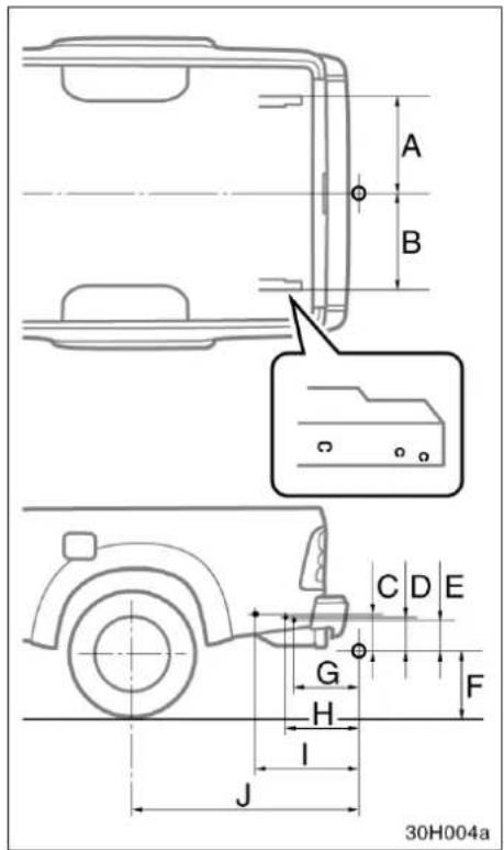 TOYOTA Hilus (2005) - FÄSTPUNKTER FÖR DRAGKROK - 1