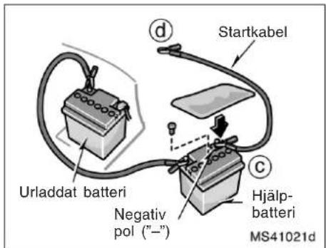 Startkabel Urladdat batteri Negativ pol ("-") Hjälp- batteri MS41021d
