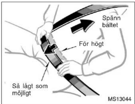 Spänn bältet För högt Så lågt som möjligt MS13044