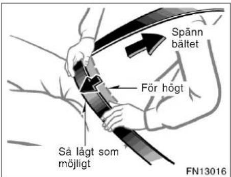 Spänn bältet För högt Så lägt som möjligt FN13016