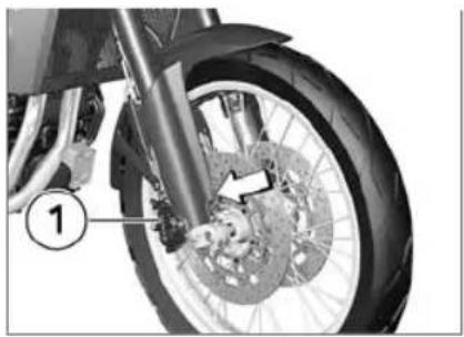 BMW F 800 GS - Kontrollera bromsbeläggen fram - 1