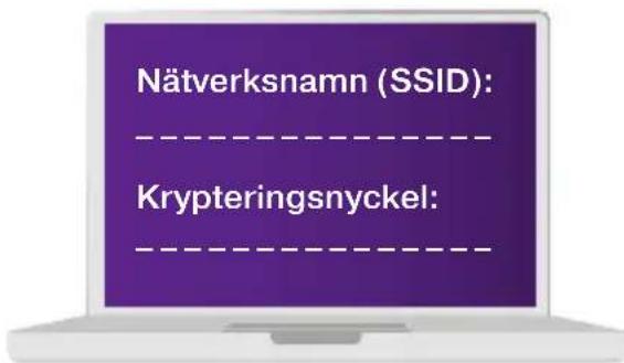 Nätverksnamn (SSID): Krypteringsnyckel: