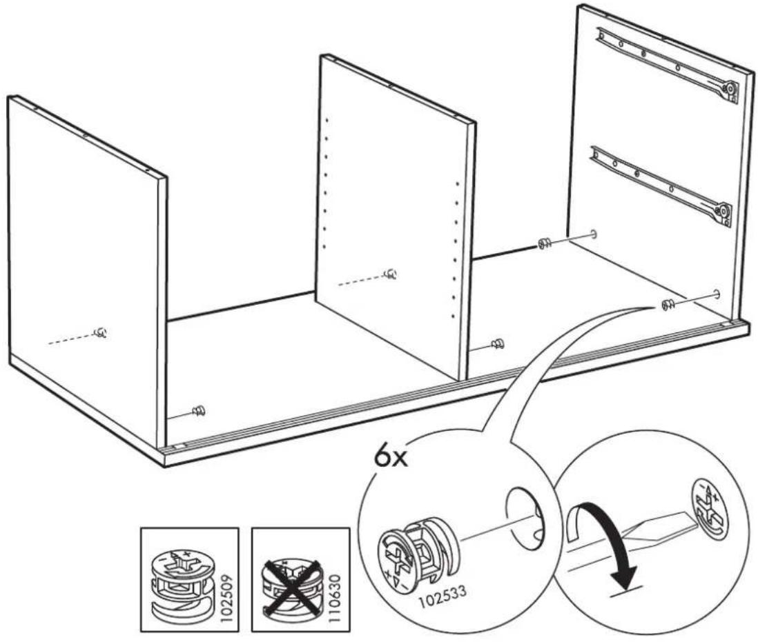 Technical diagram illustrating mechanical assembly with labeled components and a 6x speed indicator for disassembly.