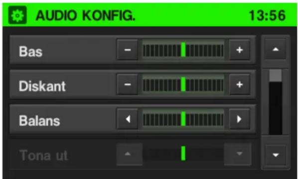 AUDIO KONFIG. 13:56 Bas Diskant Balans Tona ut
