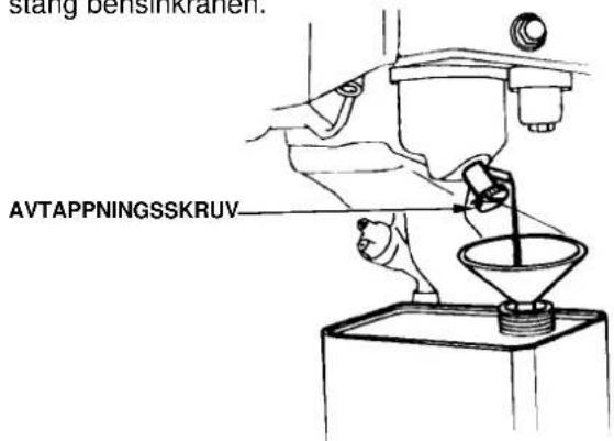 stang bensinkrahen. AVTAPPNINGSSKRUV