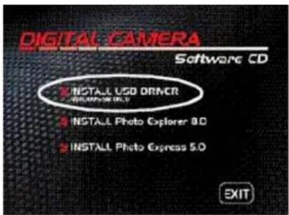 DIGITAL CAMERA Software CD INSTALL USD DRIVER TRANSFORM ONLY INSTALL Photo Explorer 80 INSTALL Photo Express 5.0 EXIT