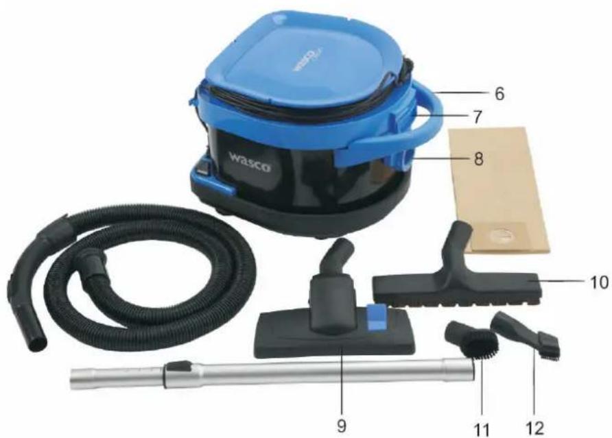 Wasco JCV-7001 (HN 9888) - Dammsugarens delar - 2