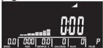 0:00 0:00 0.0 | 0:00 | 0.0 | 0 | 0 | P SPEED TIME DISTANCE X CALORIES WATT PULSE