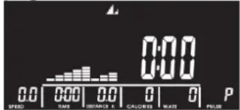 0:00 0:00 0.0 | 0:00 | 0.0 | 0 | 0 P SPEED TIME DISTANCE X CALORIES WAIT POLI