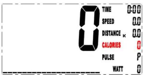 TIME 0:00 SPEED 0.0 DISTANCE κ 0.0 CALORIES 0 PULSE P WATT 0