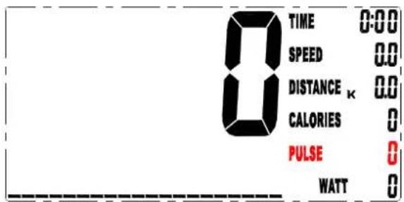 TIME 0:00 SPEED 0.0 DISTANCE κ 0.0 CALORIES 0 PULSE 0 WATT 0