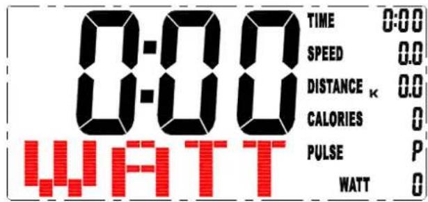 0:00 TIME 0:00 SPEED 0.0 DISTANCE κ 0.0 CALORIES 0 PULSE P WATT 0