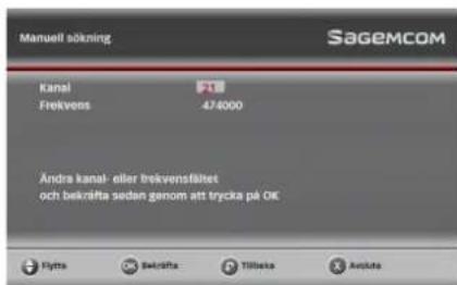 SAGEMCOM RT90 - Söka efter kanaler manuellt - 1