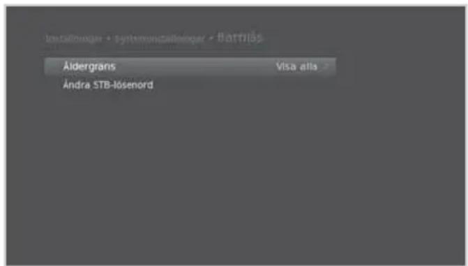 Installungs - systemontellenger - Battiäs Äldergråns Visa alla Andra STB-lösenord
