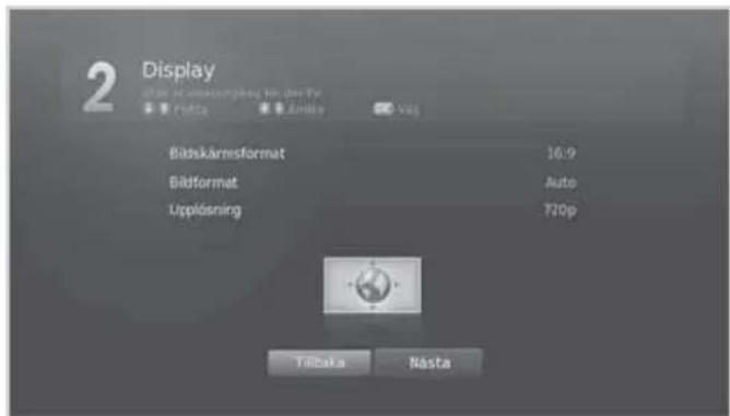 2 Display Bätskärmsformat 16.9 Bädtformat Auto Upplösning 720p Tilbaka Nasta