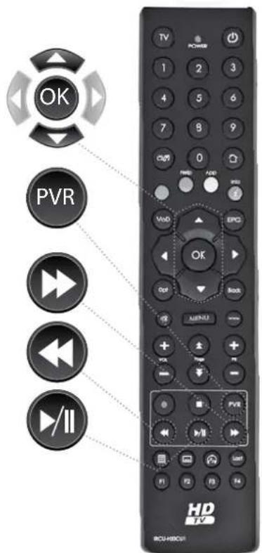 OK PVR /II HD TV POWER 1 2 3 4 5 6 7 8 9 0 VDD EPC OK Out Back MENU + - + + + - 0 PVR b/II F1 F2 F3 F4 BCU-HDCUI