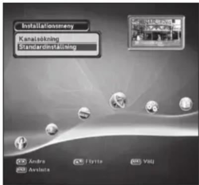 Installationsmeny Kanatsökning Standardinstalling Andra Flyrite ViNJ