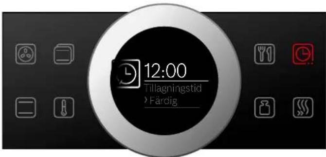 12:00 Tillagningstid > Färdig