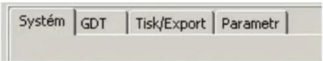 Systém | GDT | Tisk/Export | Parametr |