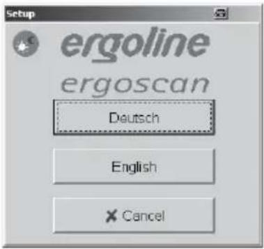 Setup ergoline ergoscan Deutsch English Cancel