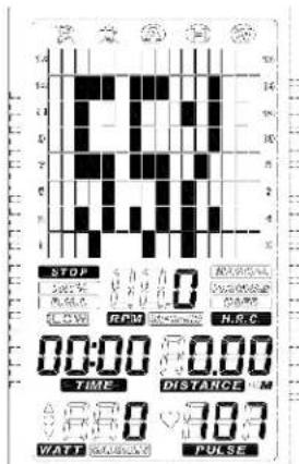 STOP 50% RPM 0 H.R.C TIME DISTANCE M VATT PULSE