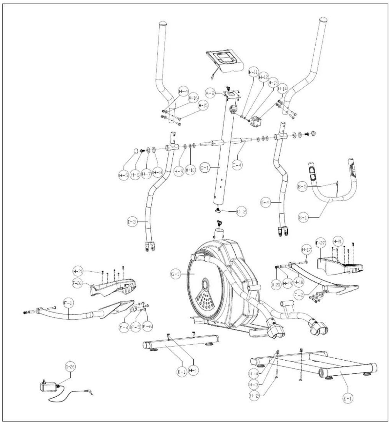 Exerfit 770F - Monteringsillustration - 1
