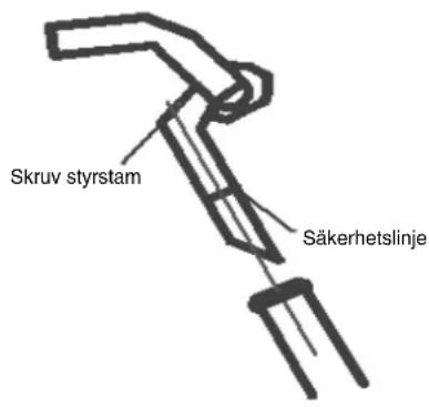 Skruv styrstam Säkerhetslinje