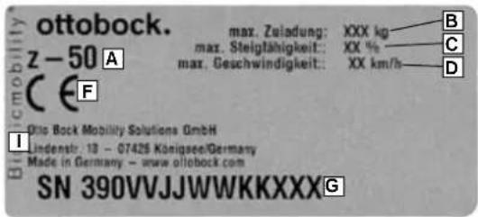 Ottobock Z50 - Varnings- och typskyltar - 2