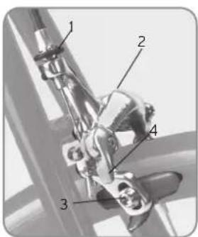 LeMond Fitness Etape Triple (2008) - Justera avståndet mellan höger bromsbelägg och skiva - 2