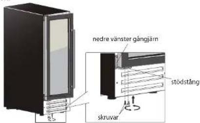 nedre vänster gångjärn stödstång skruvar