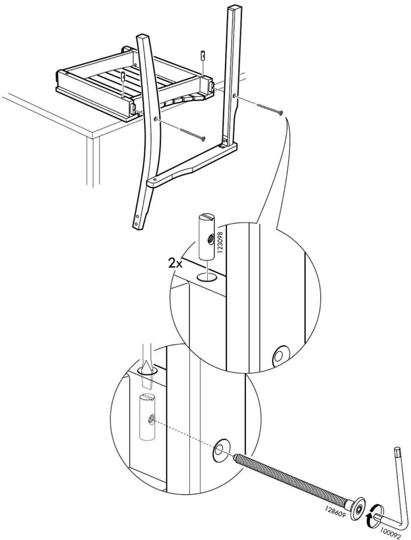 Technical diagram showing mechanical assembly with labeled parts and dimensions, including a 2x ratio and component numbers.