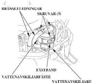 BRÄNSLELEDNINGAR SKRUVAR (3) FÄSTBAND VATTENAVSKILJARFÄSTE VATTENAVSKILJARE