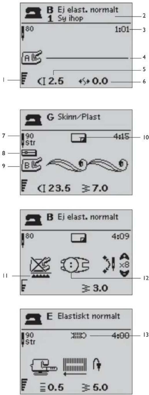 B Ej elast. normalt 1 Sy ihop 80 1:01 4 5 6 I