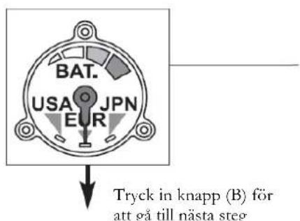 BAT. USA JPN EUR Tryck in knapp (B) för att på till nästa steg