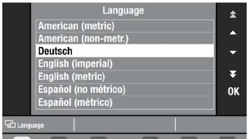 Language American (metric) American (non-metr.) Deutsch English (imperial) English (metric) Español (no métrico) Español (métrico)