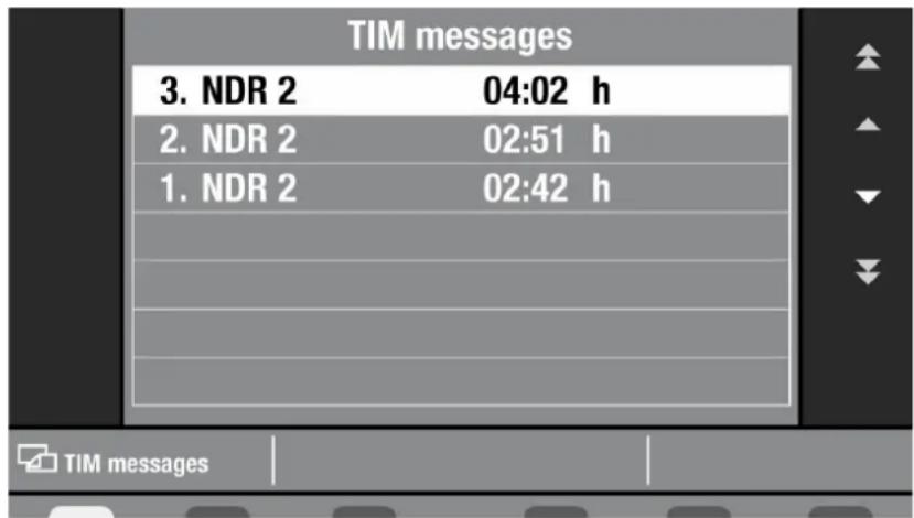 TIM messages 3. NDR 2 04:02 h 2. NDR 2 02:51 h 1. NDR 2 02:42 h TIM messages