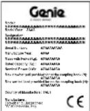 Genie GTH-3007 - Etiketter Och Märkplåtar Som Sitter På Maskinen - 5