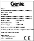 Genie GTH-3007 - Etiketter Och Märkplåtar Som Sitter På Maskinen - 6