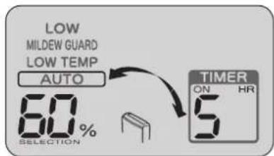 LOW MILDEW GUARD LOW TEMP AUTO 60% SELECTION TIMER ON HR 5
