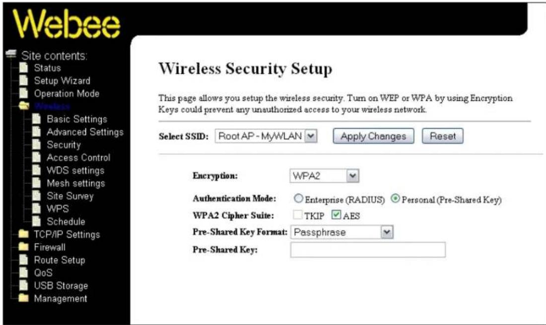Webee Wireless N - INSTÄLLNINGAR FÖR WPA2 - 1