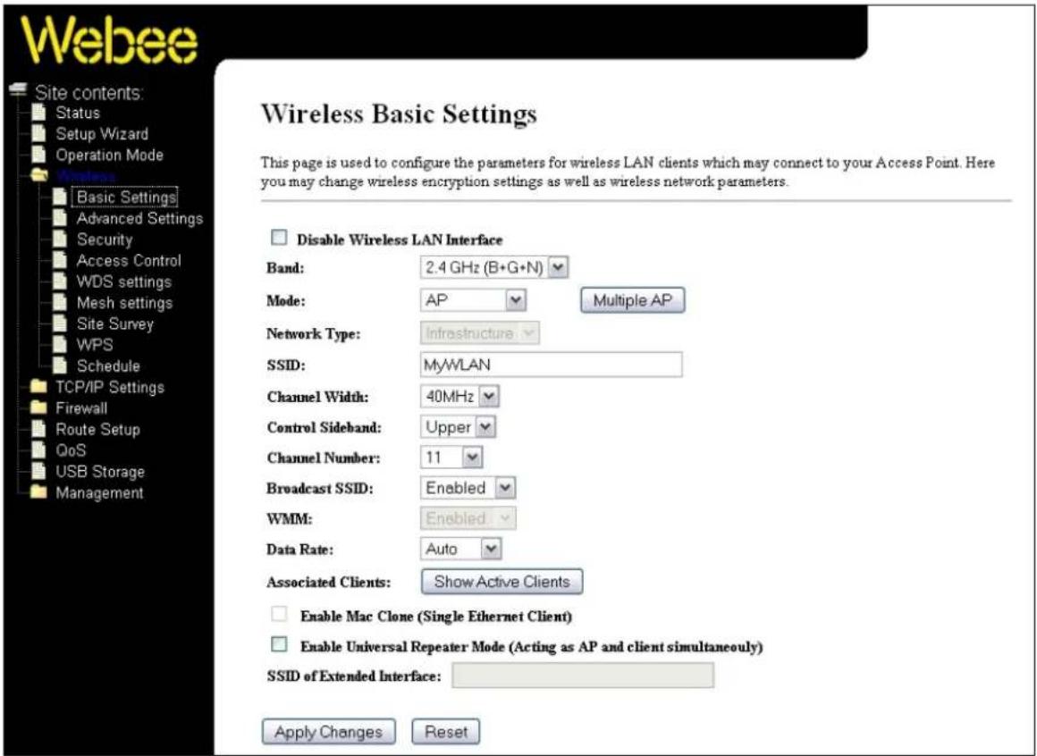 Webee Wireless N - GRUNDINSTÄLLNINGAR FÖR TRÅDLÖST LAN - 1