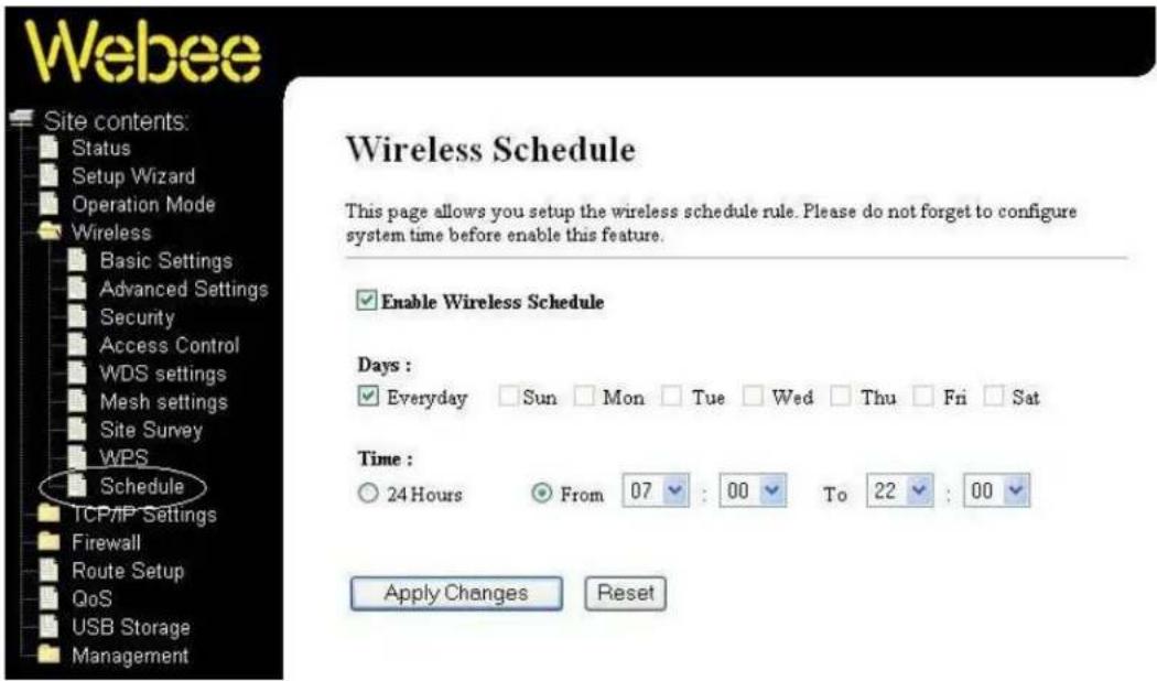 Webee Wireless N - TIDSINSTÄLLNINGAR FÖR TRÅDLÖST LAN - 1