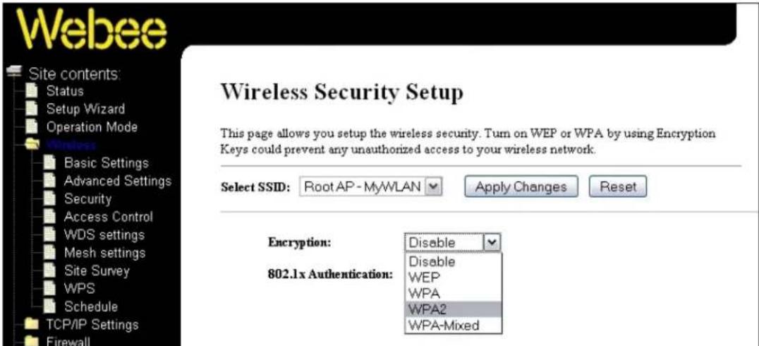 Webee Wireless N - INSTÄLLNINGAR FÖR KRYPTERING - 1