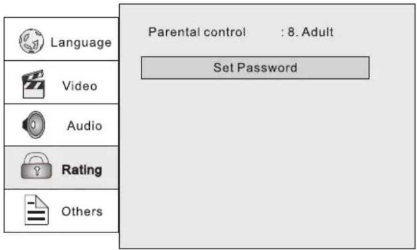 Macrom M-DVD9901 - Rating setup - 1