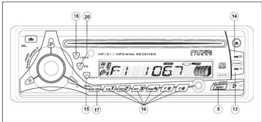 REL 20 MCAC 18 20 MP13/1 MP3/WMA RECEIVER PK300E LINEAR LOC F-1 106.7 TUNC ALIKIN MINI AS-799 1 2 3 4 5 6 D BAND 13 15 17 16