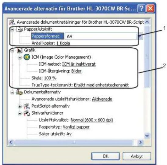 BROTHER HL-3040CW - Avancerade alternativ - 1
